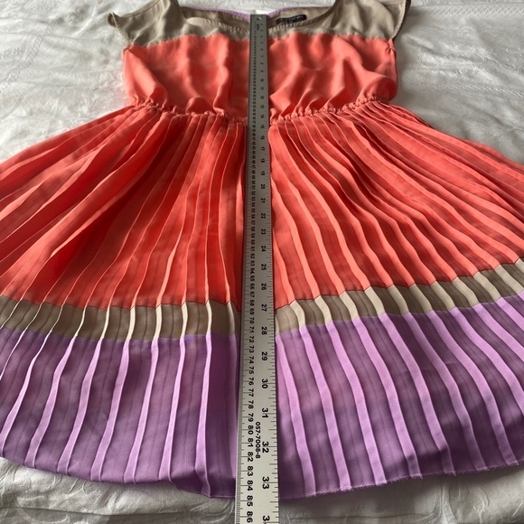 American Eagle Outfitters Pastel‎ Rainbow Sleeveless Pleated Dress Size Medium - Picture 13 of 15